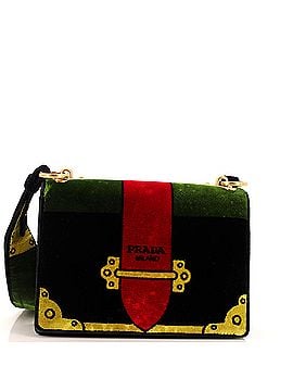 Prada Cahier Crossbody Bag Printed Velvet Small (view 1)