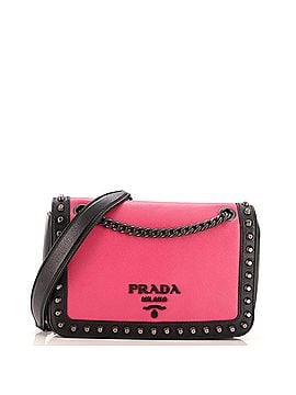Prada Chain Flap Bag Studded Glace Calf Small (view 1)