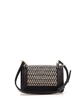 Chanel Boy Flap Bag Chevron Woven Raffia and Leather Small (view 2)