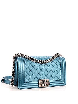 Chanel Boy Flap Bag Quilted Metallic Caviar Old Medium (view 2)
