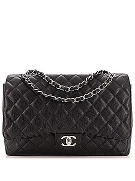 Chanel Vintage Classic Double Flap Bag Quilted Caviar Maxi (view 1)