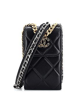 Chanel 19 Vertical Phone Holder with Chain Quilted Lambskin (view 1)