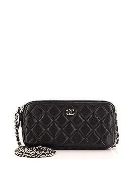 Chanel Double Zip Clutch with Chain Quilted Caviar (view 1)