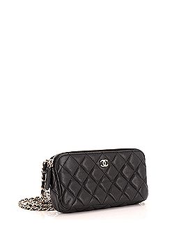 Chanel Double Zip Clutch with Chain Quilted Caviar (view 2)