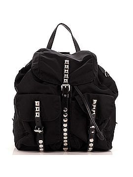 Prada New Vela Backpack Tessuto with Studded Leather (view 1)