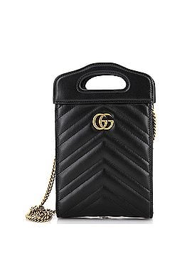 Gucci GG Marmont Top Handle Convertible Chain Tote Matelasse Leather Mini (view 1)