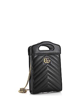 Gucci GG Marmont Top Handle Convertible Chain Tote Matelasse Leather Mini (view 2)