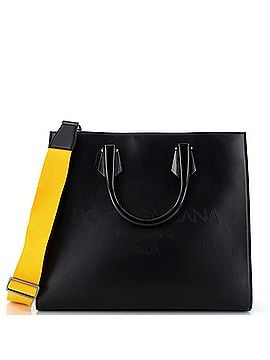 Dolce & Gabbana Edge Logo Tote Leather with Plexiglass Large (view 1)