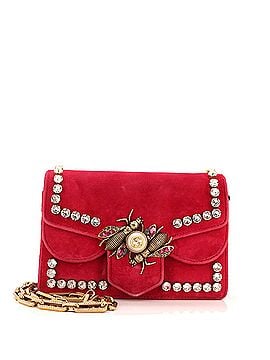 Gucci Broadway Pearly Bee Shoulder Bag Crystal Embellished Velvet Mini (view 1)