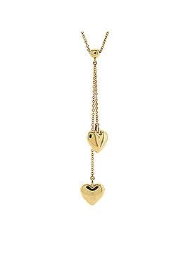 Tiffany & Co. Double Heart Dangle Pendant Necklace 18K Yellow Gold (view 1)