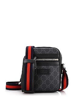 Gucci Web Strap Front Zip Messenger Bag GG Coated Canvas Mini (view 1)
