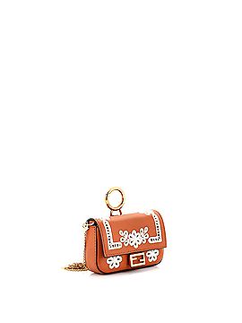 Fendi Baguette Bag Charm Floral Embroidered Leather Nano (view 2)