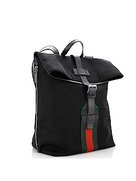 Gucci Web Fold Over Backpack (Outlet) Techno Canvas Medium (view 2)