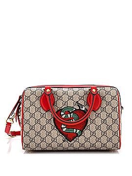 Gucci Convertible Boston Bag Embroidered GG Coated Canvas Small (view 1)