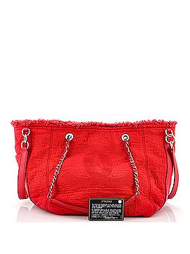 Chanel Double Face Deauville Tote Fringe Quilted Canvas Small (view 2)