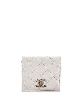 Chanel Textured CC Bifold Wallet Quilted Caviar Compact (view 1)