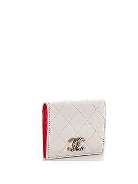 Chanel Textured CC Bifold Wallet Quilted Caviar Compact (view 2)