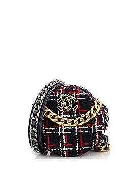 Chanel 19 Round Clutch with Chain Quilted Tweed (view 1)