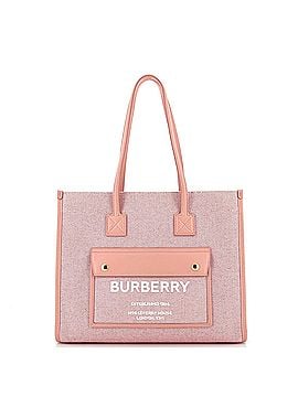 Burberry Freya Shopping Tote Canvas with Leather Small (view 1)