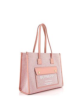 Burberry Freya Shopping Tote Canvas with Leather Small (view 2)