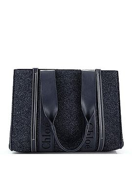 Chloé Woody Tote Wool with Leather Medium (view 1)