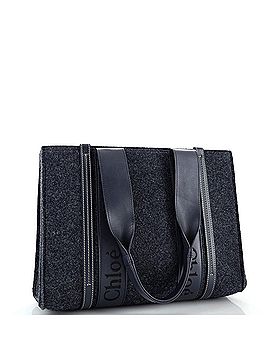 Chloé Woody Tote Wool with Leather Medium (view 2)