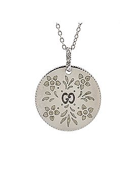 Gucci Icon Blooms Pendant Necklace 18K White Gold and Enamel (view 1)
