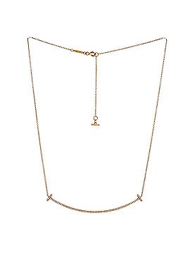 Tiffany & Co. T Smile Pendant Necklace 18K Rose Gold with Diamonds Large (view 2)