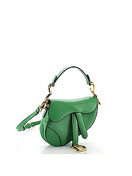 Christian Dior Saddle Handbag with Strap Leather Micro (view 2)