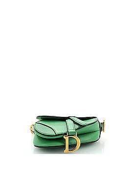 Christian Dior Saddle Handbag with Strap Leather Micro (view 2)
