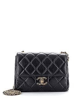 Chanel Chain Woven CC Square Accordion Flap Bag Quilted Lambskin Mini (view 1)