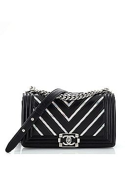 Chanel Boy Flap Bag Chevron Lambskin with Holographic PVC Old Medium (view 1)