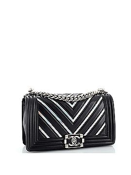 Chanel Boy Flap Bag Chevron Lambskin with Holographic PVC Old Medium (view 2)
