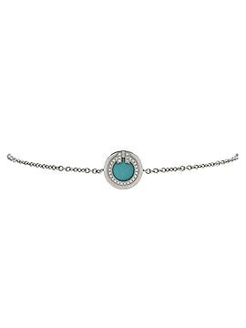 Tiffany & Co. T Circle Chain Bracelet 18K White Gold with Turquoise and Diamonds (view 1)