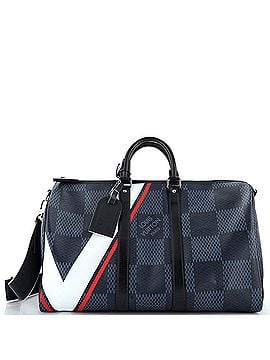 Louis Vuitton Keepall Bandouliere Bag Latitude Damier Cobalt 45 (view 1)