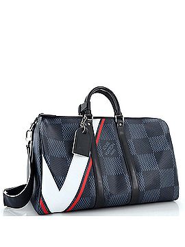 Louis Vuitton Keepall Bandouliere Bag Latitude Damier Cobalt 45 (view 2)