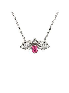 Tiffany & Co. Paper Flowers Firefly Pendant Necklace Platinum with Diamonds and Pink Tourmaline Small (view 1)
