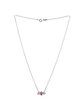Tiffany & Co. Paper Flowers Firefly Pendant Necklace Platinum with Diamonds and Pink Tourmaline Small (view 2)