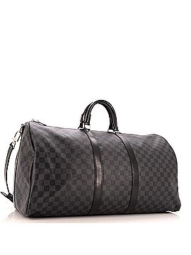 Louis Vuitton Keepall Bandouliere Bag Damier Graphite 55 (view 2)