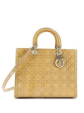 Christian Dior Vintage Lady Dior Bag Cannage Quilt Patent Large (view 1)