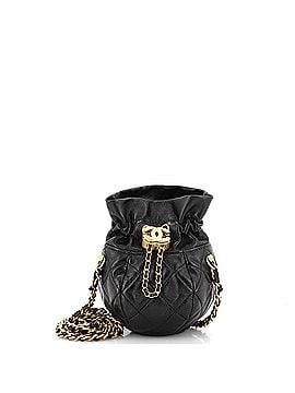 Chanel Drawstring CC Round Bucket Clutch with Chain Quilted Lambskin Mini (view 1)
