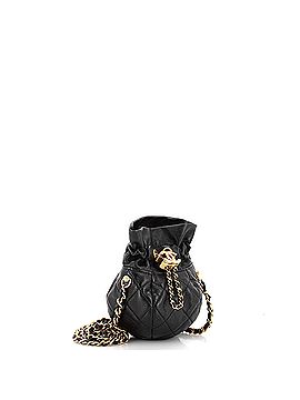 Chanel Drawstring CC Round Bucket Clutch with Chain Quilted Lambskin Mini (view 2)