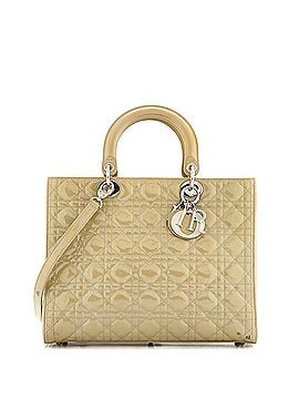 Christian Dior Lady Dior Bag Cannage Quilt Patent Large (view 1)