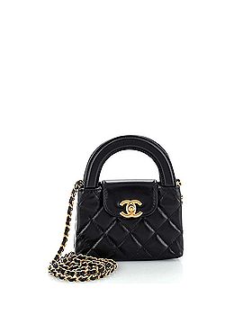Chanel Kelly Top Handle Clutch with Chain Quilted Shiny Aged Calfskin (view 1)