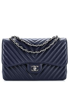 Chanel Classic Double Flap Bag Chevron Caviar Jumbo (view 1)