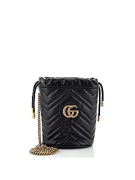 Gucci GG Marmont Bucket Bag Diagonal Quilted Leather Mini (view 1)