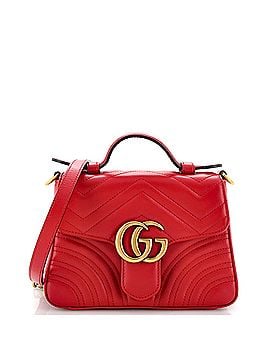 Gucci GG Marmont Top Handle Flap Bag Matelasse Leather Mini (view 1)