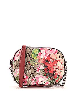 Gucci Chain Crossbody Bag Blooms Print GG Coated Canvas Mini (view 1)