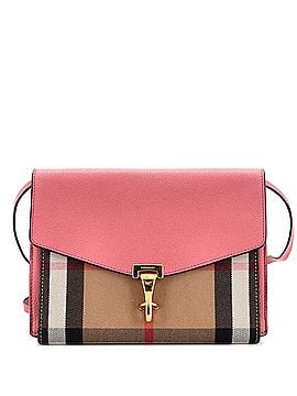 Burberry Macken Crossbody Bag Leather and House Check Canvas Small (view 1)