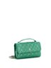 Chanel 100% Patent Leather Green Kisslock Flap Phone Holder with Chain Quilted Shiny Calfskin One Size - photo 4